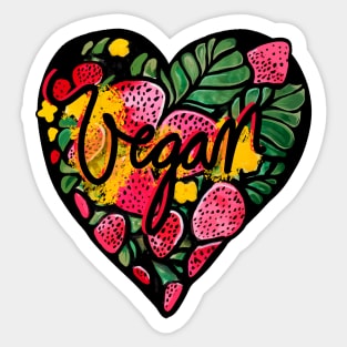 Vegan Heart Vegan Life Sticker